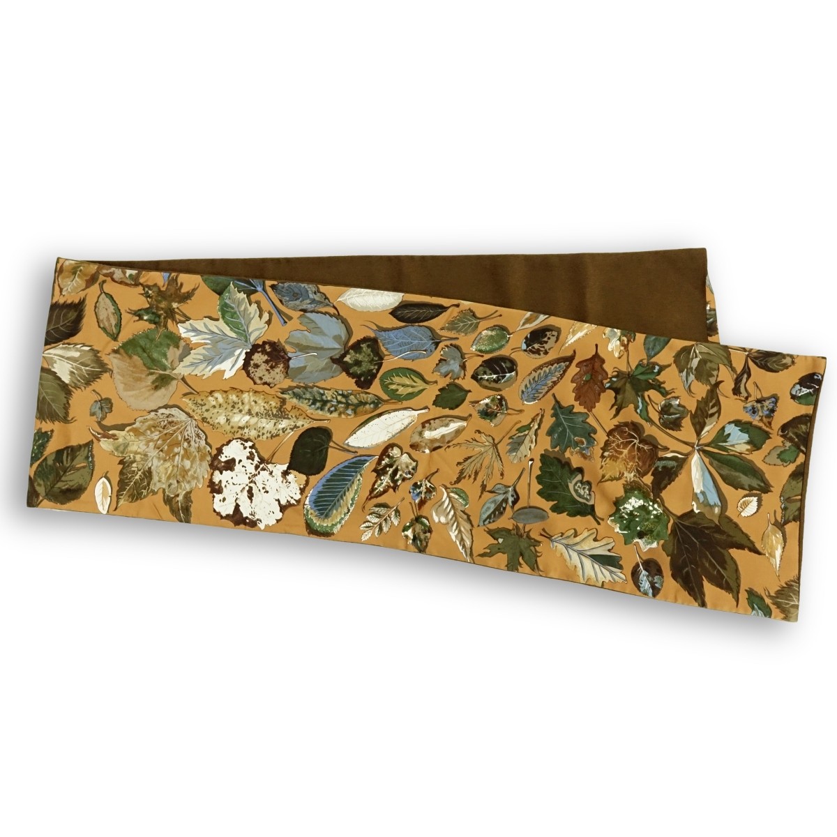 Hermes Autumn Leaves Silk and Angora Winter Scarf