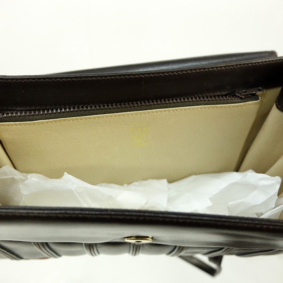 Gucci Brown Leather Vintage Flap Shoulder Bag