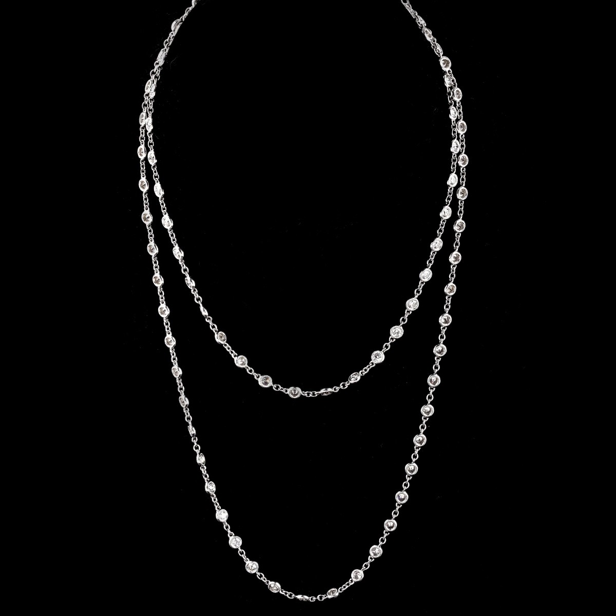 Tiffany style Diamond and 18K Gold Necklace | Kodner Auctions