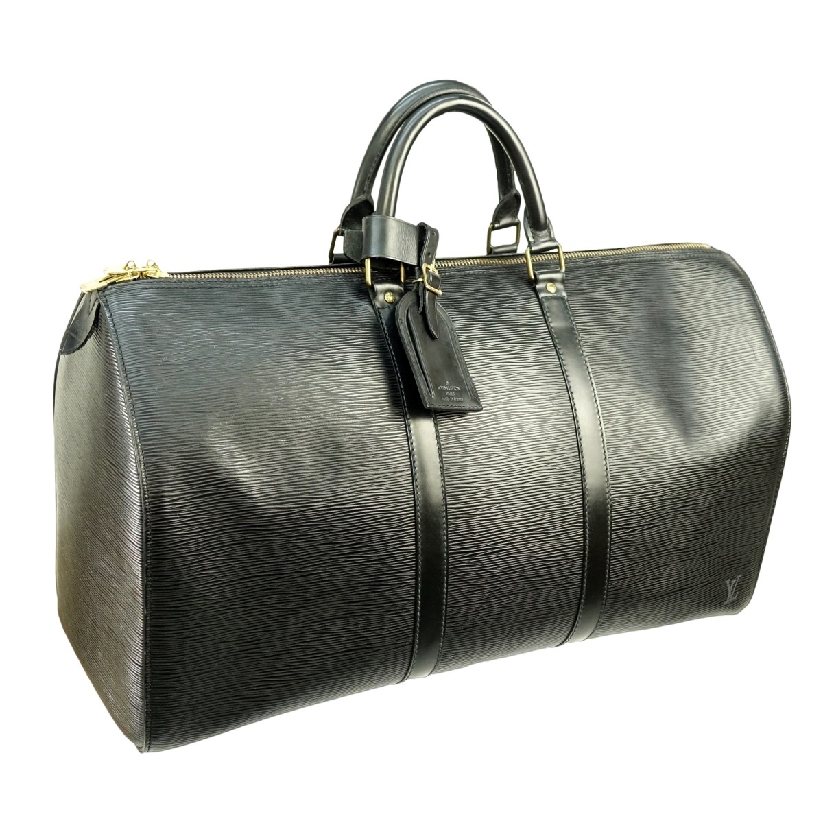 Louis Vuitton Black Epi Leather Keepall 50