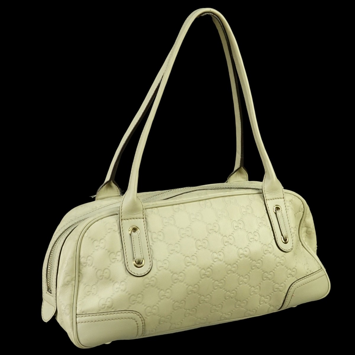 Gucci Ivory Guccissima Leather Princy Boston Bag