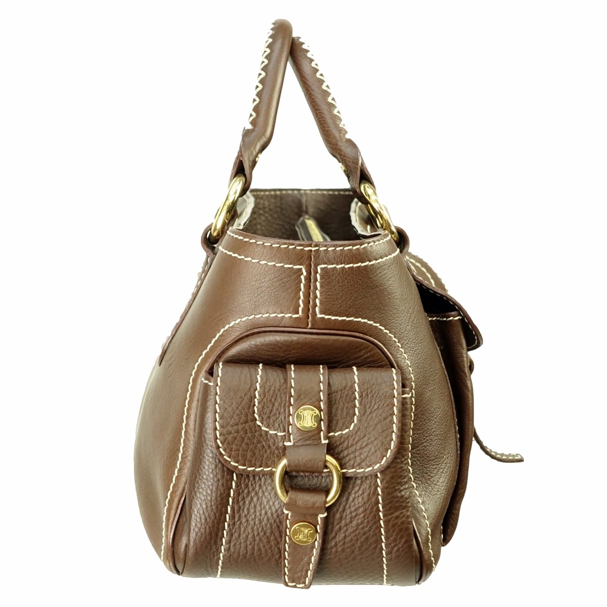 Celine Brown Leather Boogie Bag Front Pocket Bag