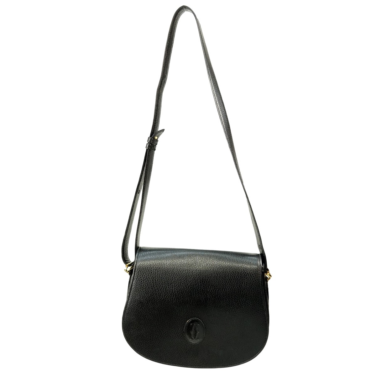 Cartier Black Leather Crossbody Shoulder Bag