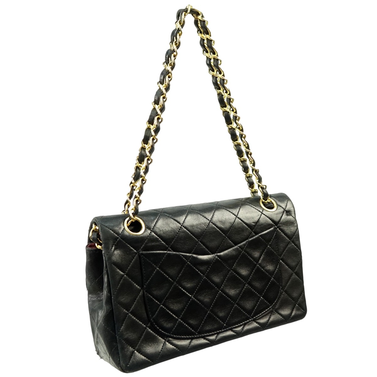 Chanel Black Quilted Leather Double Flap Bag 23