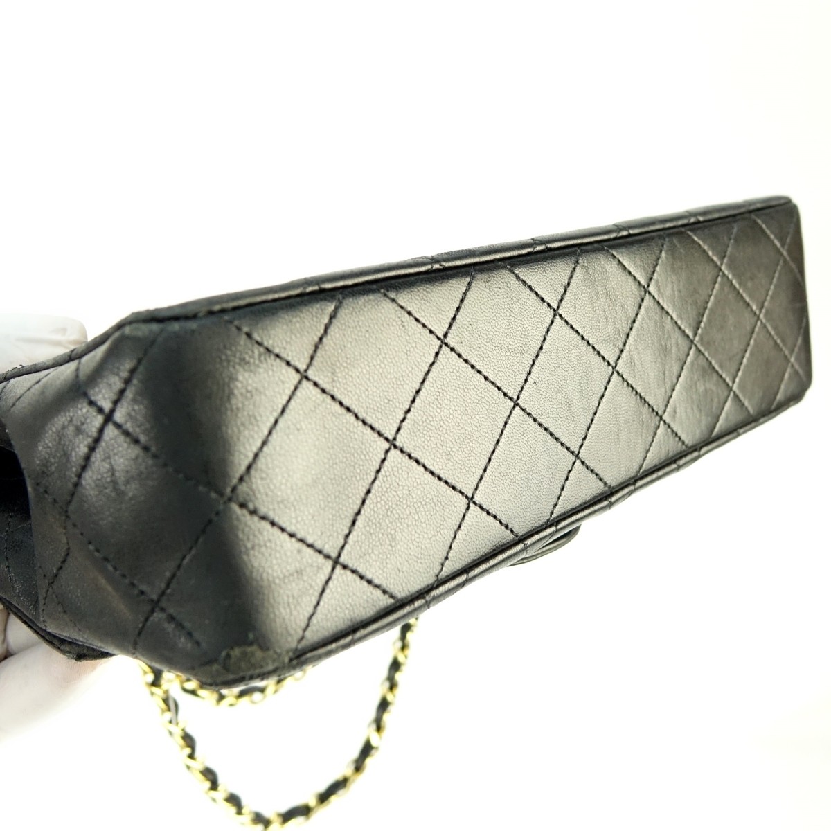 Chanel Black Quilted Leather Double Flap Bag 23