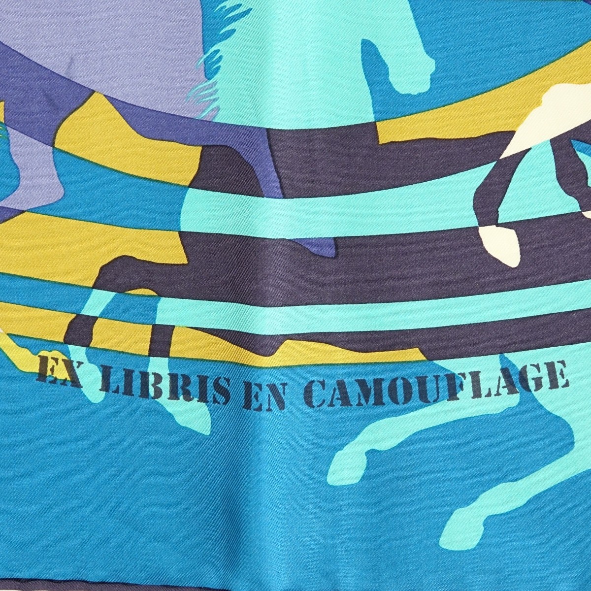 Hermes Ex Libris en Camouflage Twill Silk Scarf