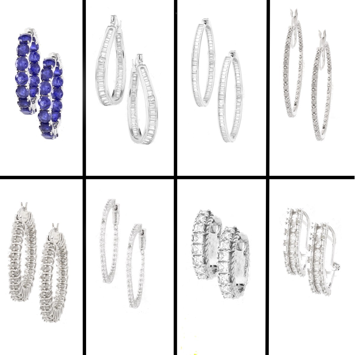 Eight Pair Sterling Silver Earrings