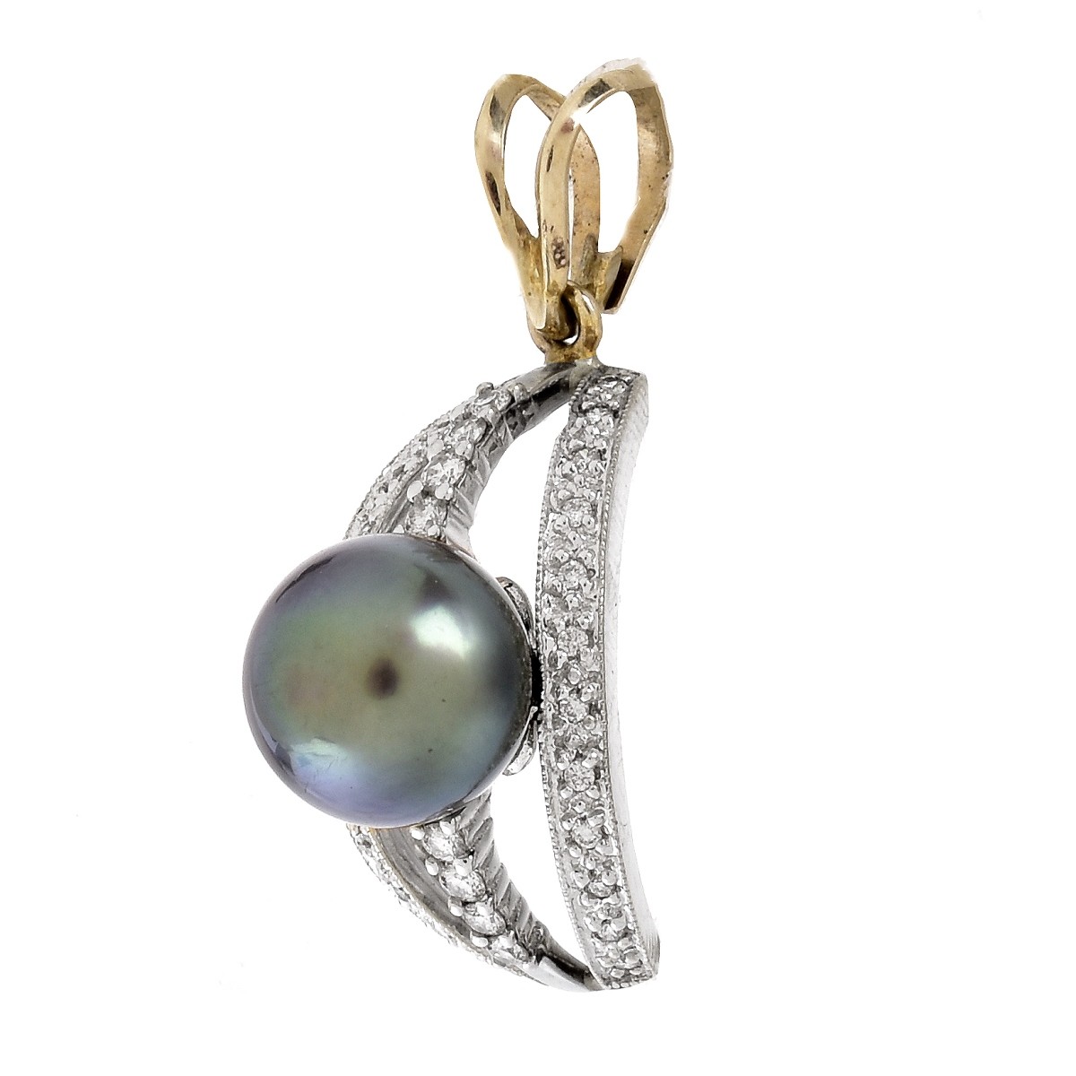Pearl, Diamond and 14K Gold Pendant
