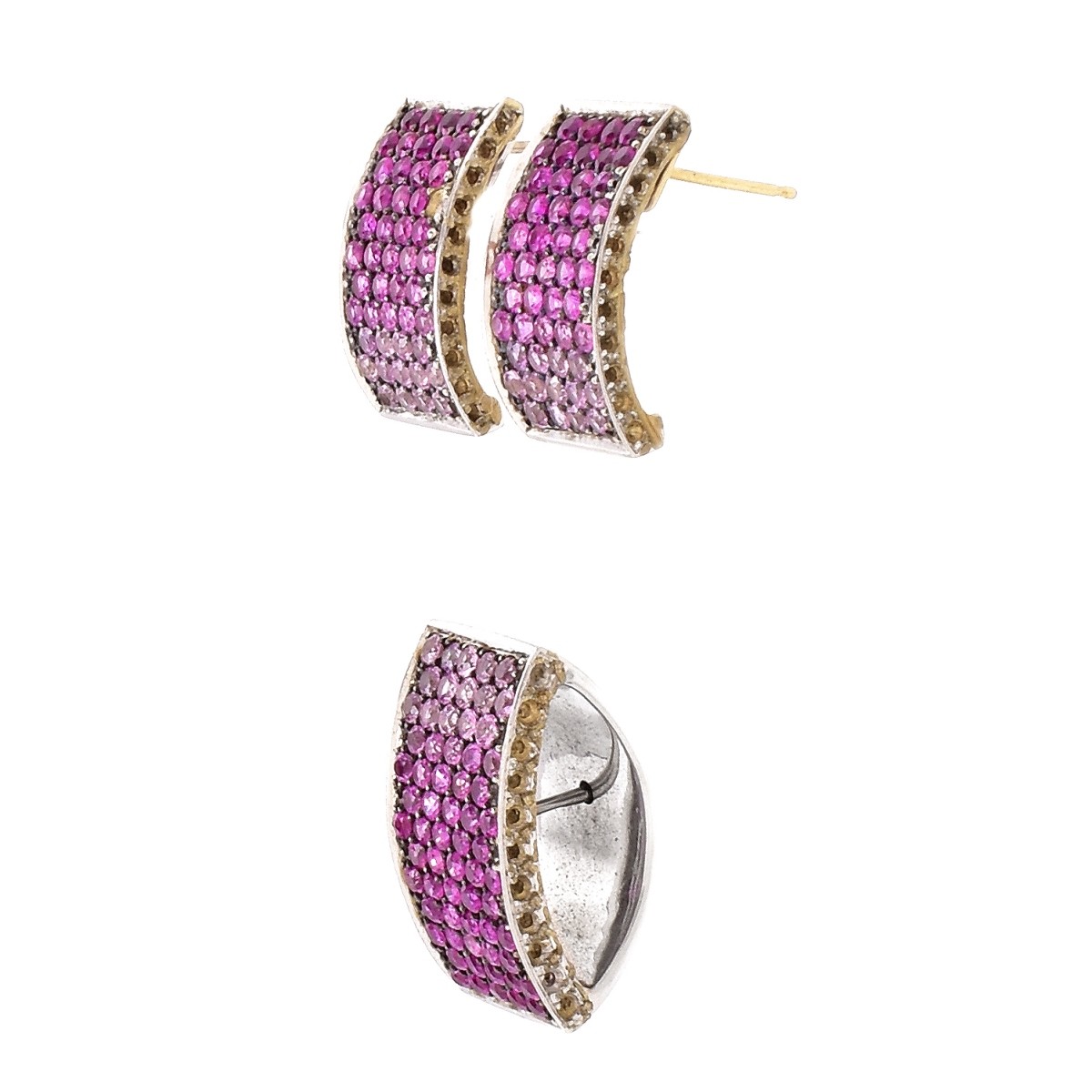 18K Gold and Pink Stone Suite