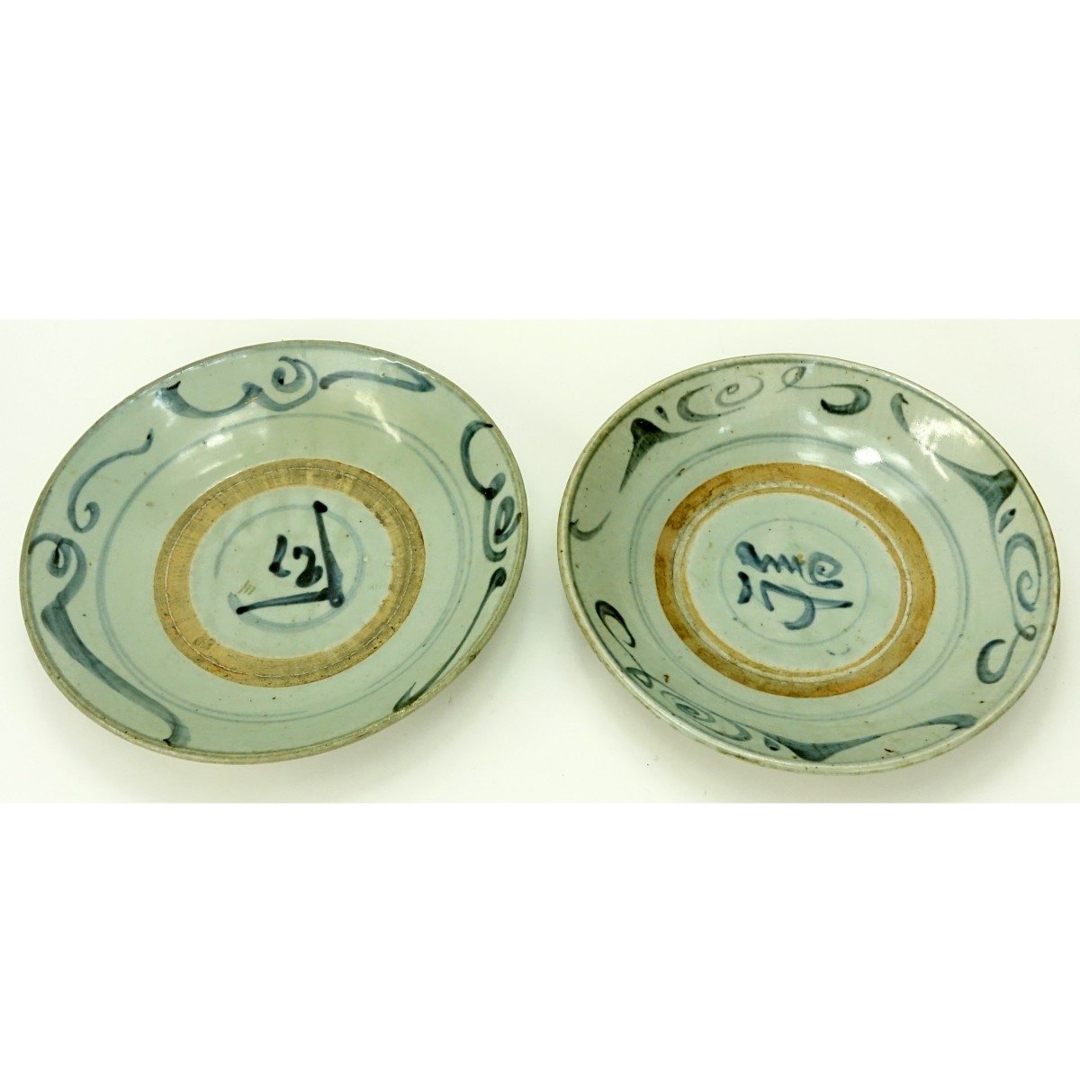 Two (2) Antique Chinese Blue & White Glazed Bowls