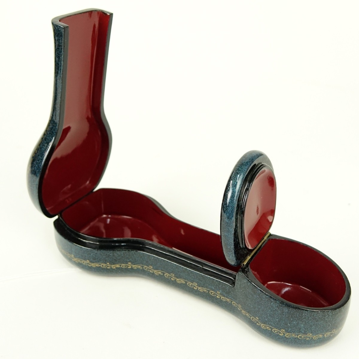 Russian Lacquered Phallus Form Hinged Box Erotic