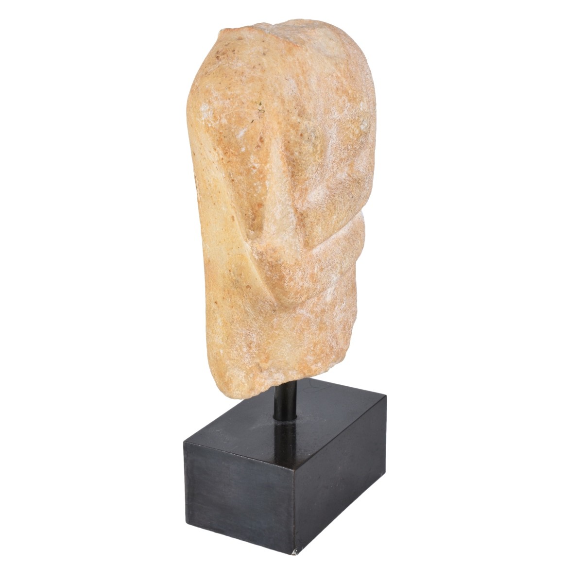 A Cycladic Marble Torso Mounted on Marble Stand