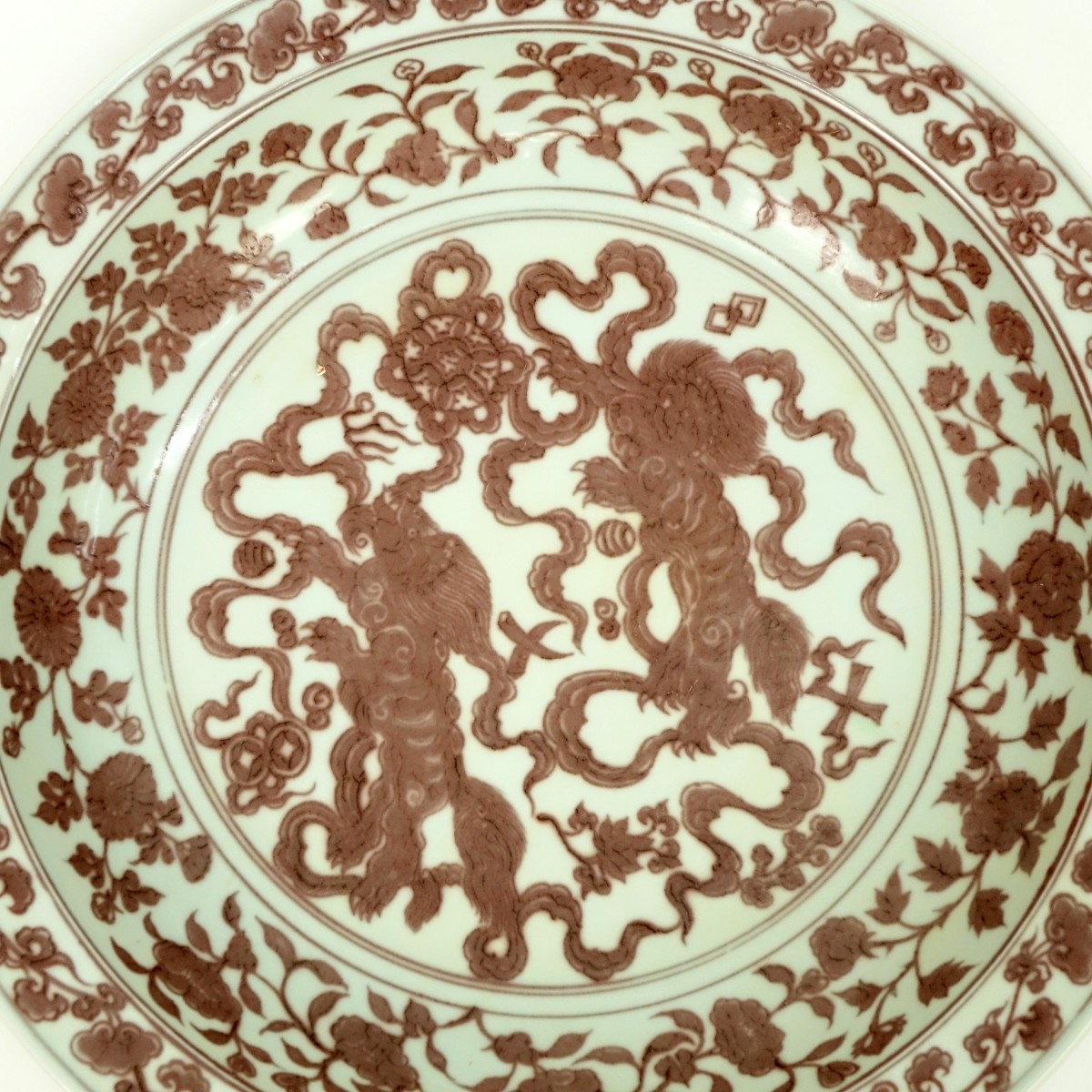 Large Chinese Iron Red Pottery Charger
