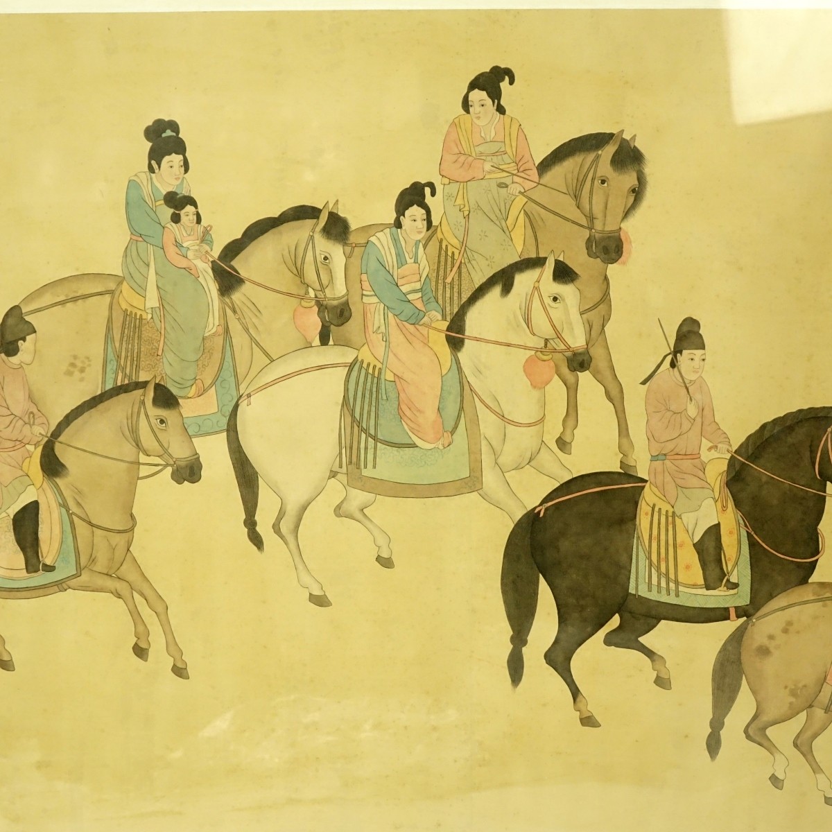 Chinese Ink and Color Silk Scroll Painting
