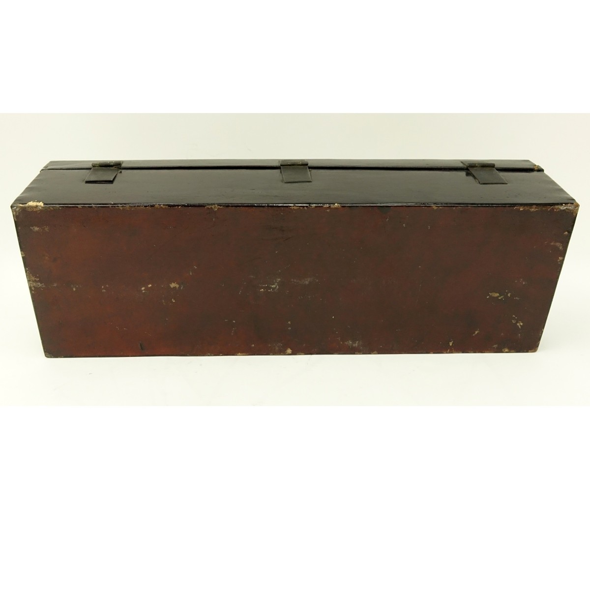 Antique Chinese Lacquered Leather Scroll Box