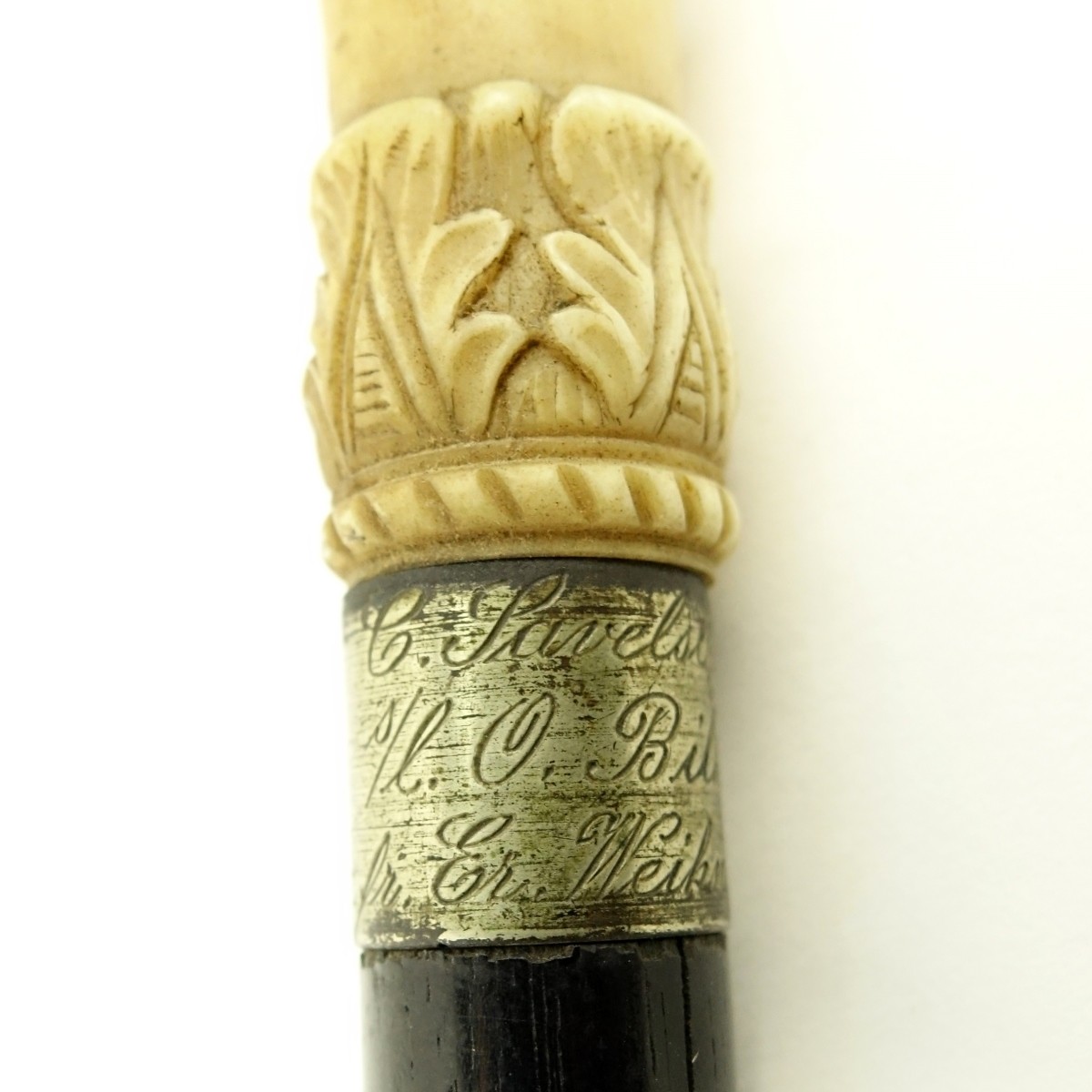 Antique Ivory Handled Walking Stick