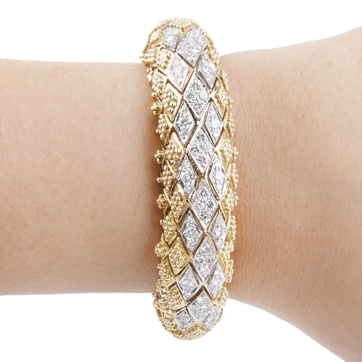 Vintage Diamond and 18K Gold Bracelet Watch