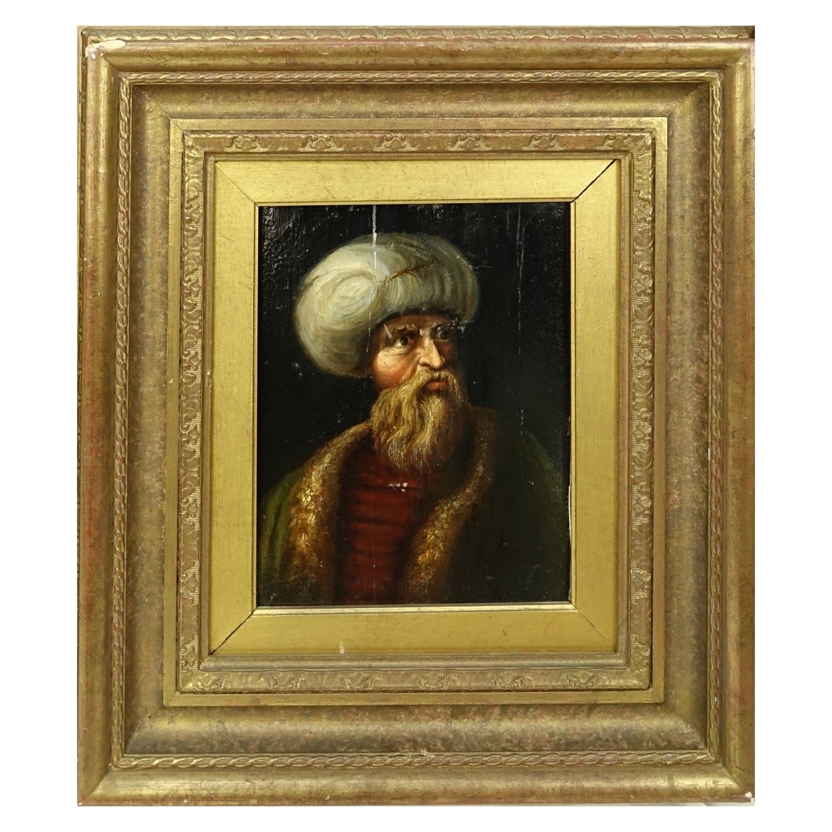 Early Orientalist School Oil on Panel "Portrait"
