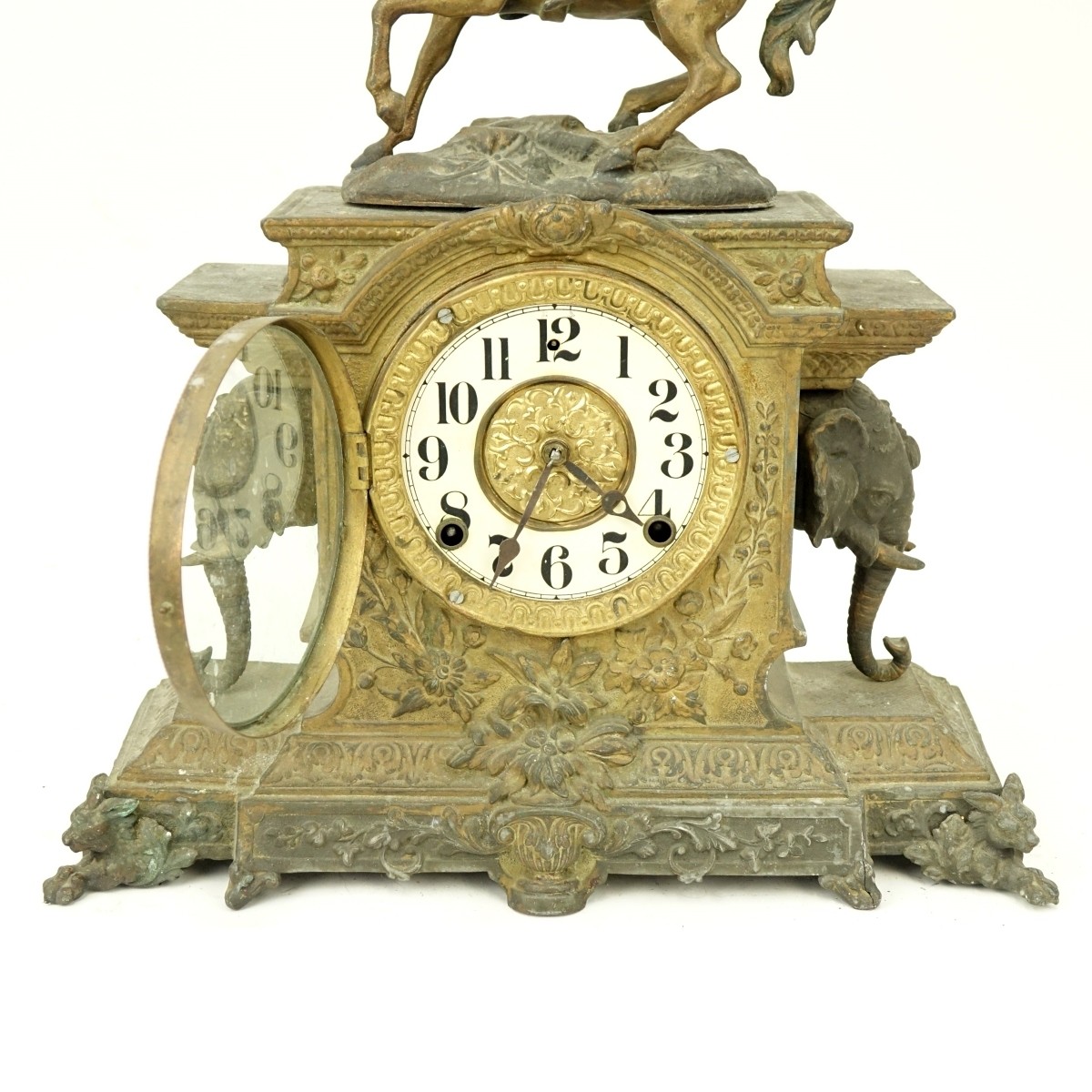 Antique Spelter Orientalist Figural Mantle Clock