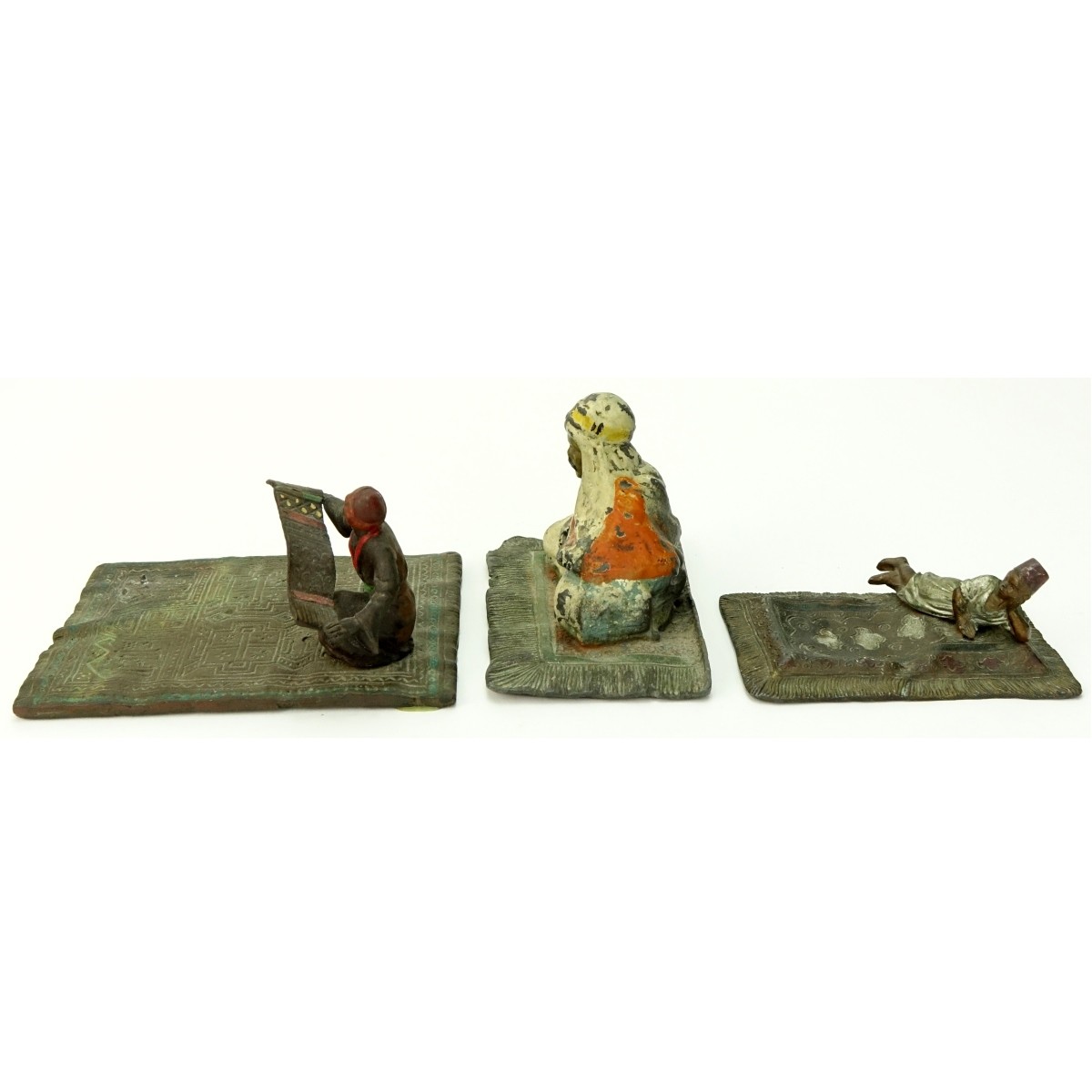 Three Polychrome Spelter Orientalist Miniature