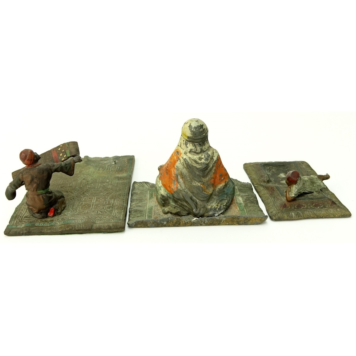 Three Polychrome Spelter Orientalist Miniature