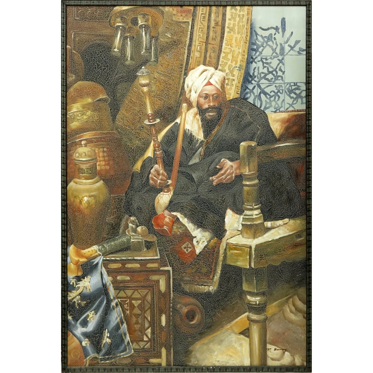 Orientalist School Oil On Canvas "Arabian King"