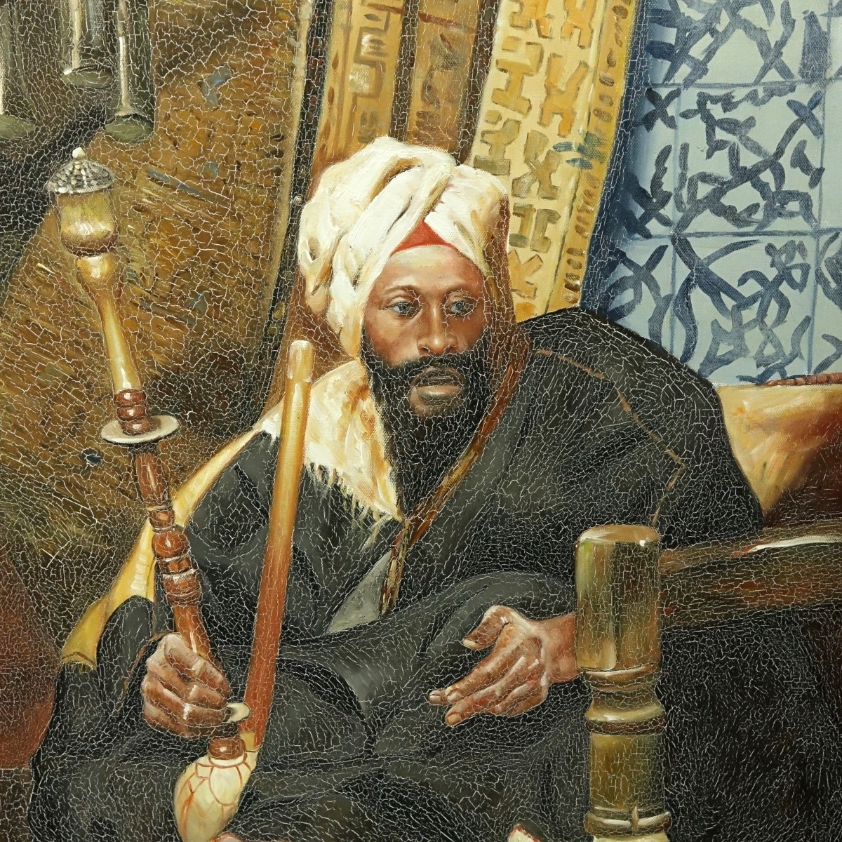 Orientalist School Oil On Canvas "Arabian King"