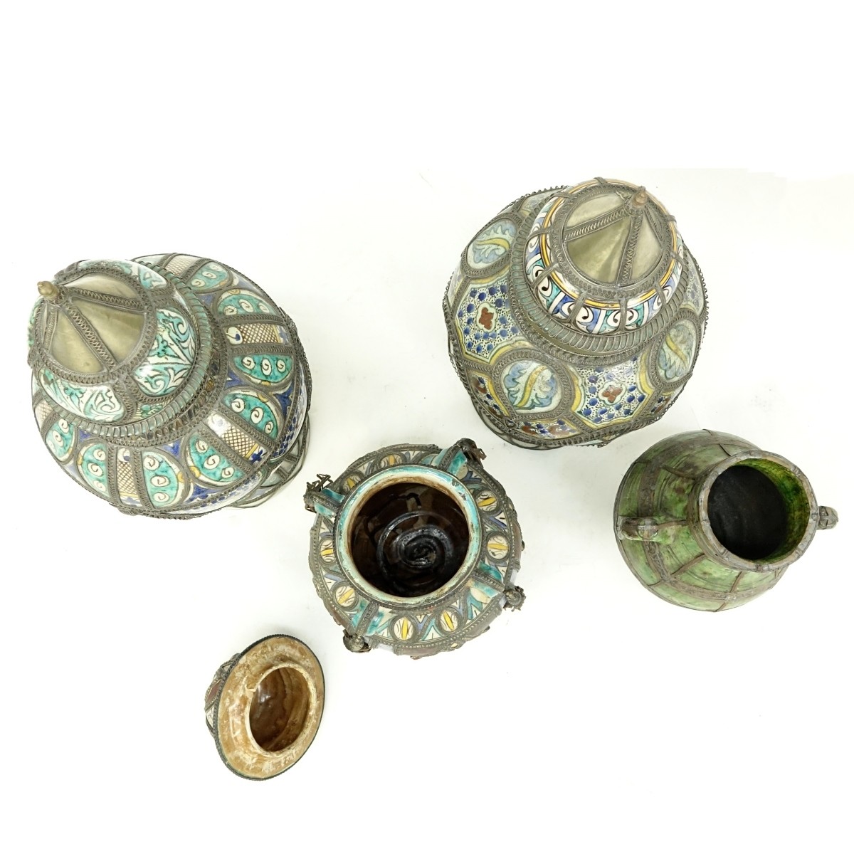 Grouping of Four (4) Moroccan Pottery Jars