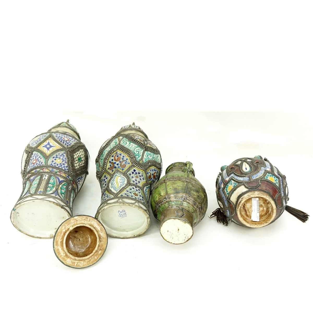 Grouping of Four (4) Moroccan Pottery Jars