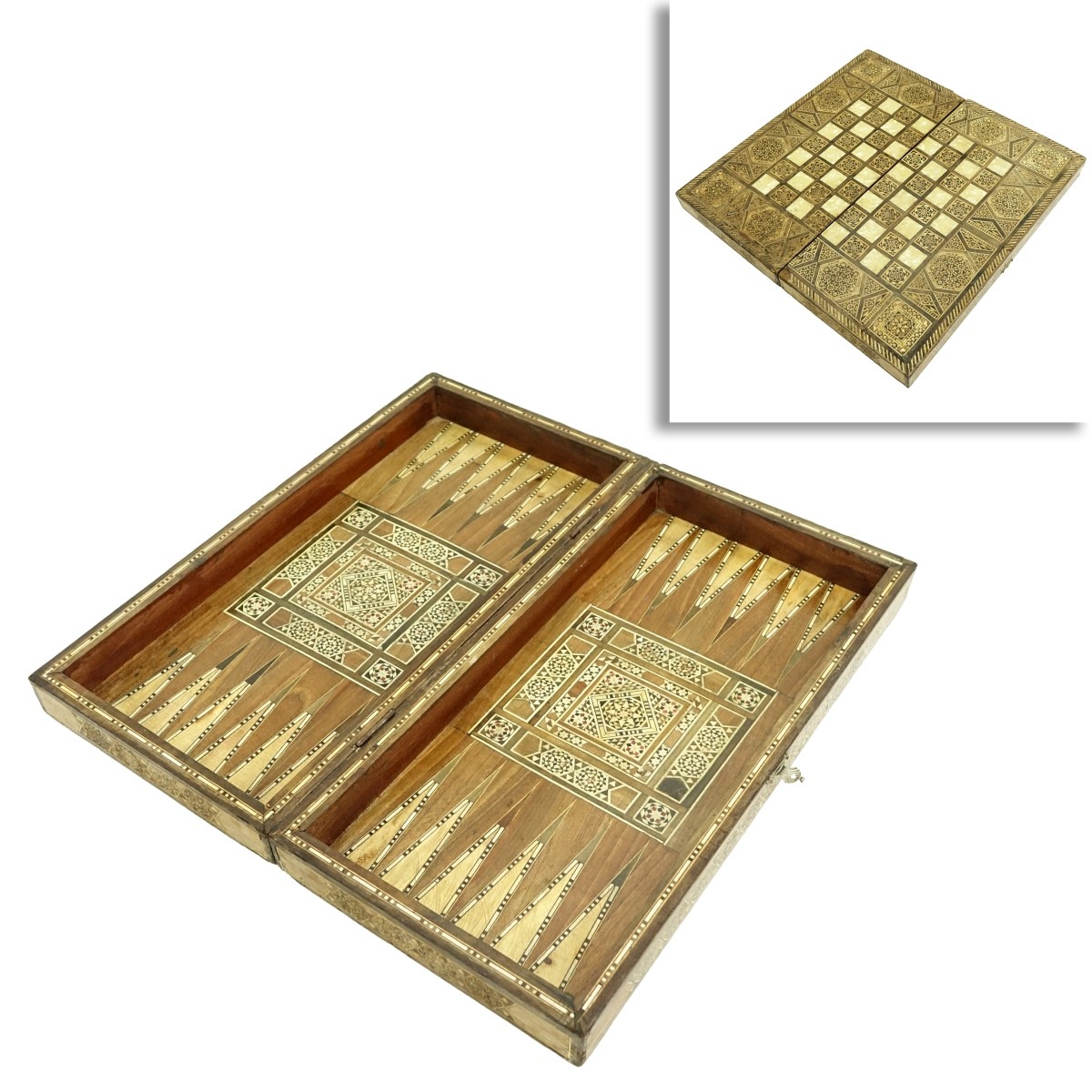 Middle Eastern Marquetry and MOP Inlaid Game board
