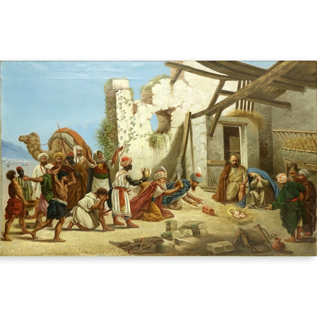 Antique Orientalist School Oil On Canvas