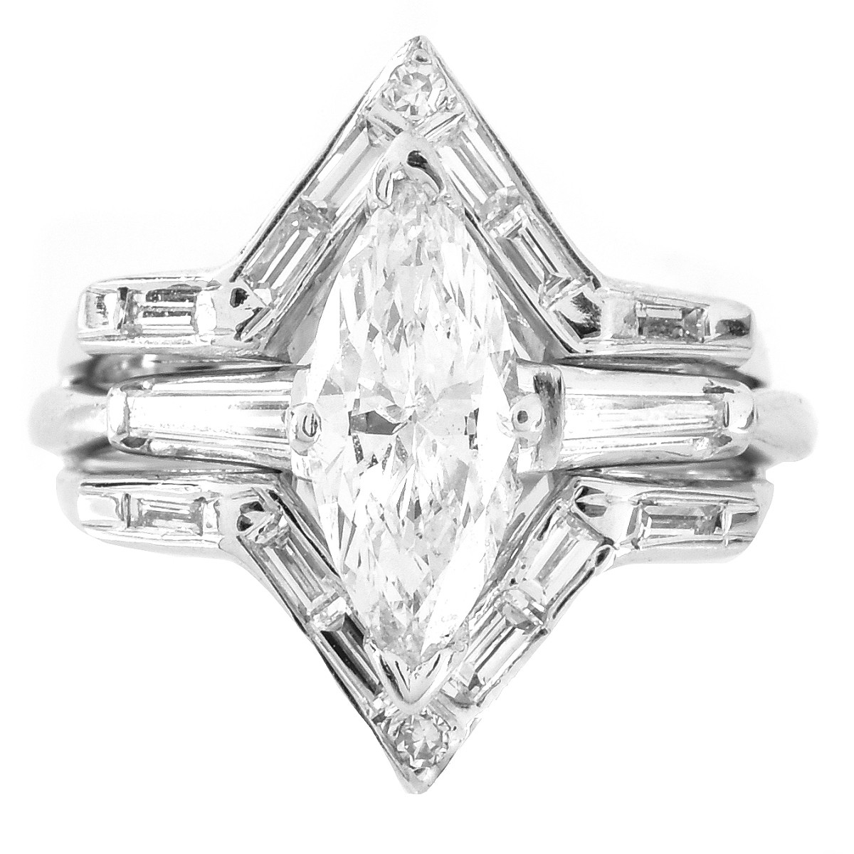 2.36ct TW Diamond and Platinum Engagement Ring Set
