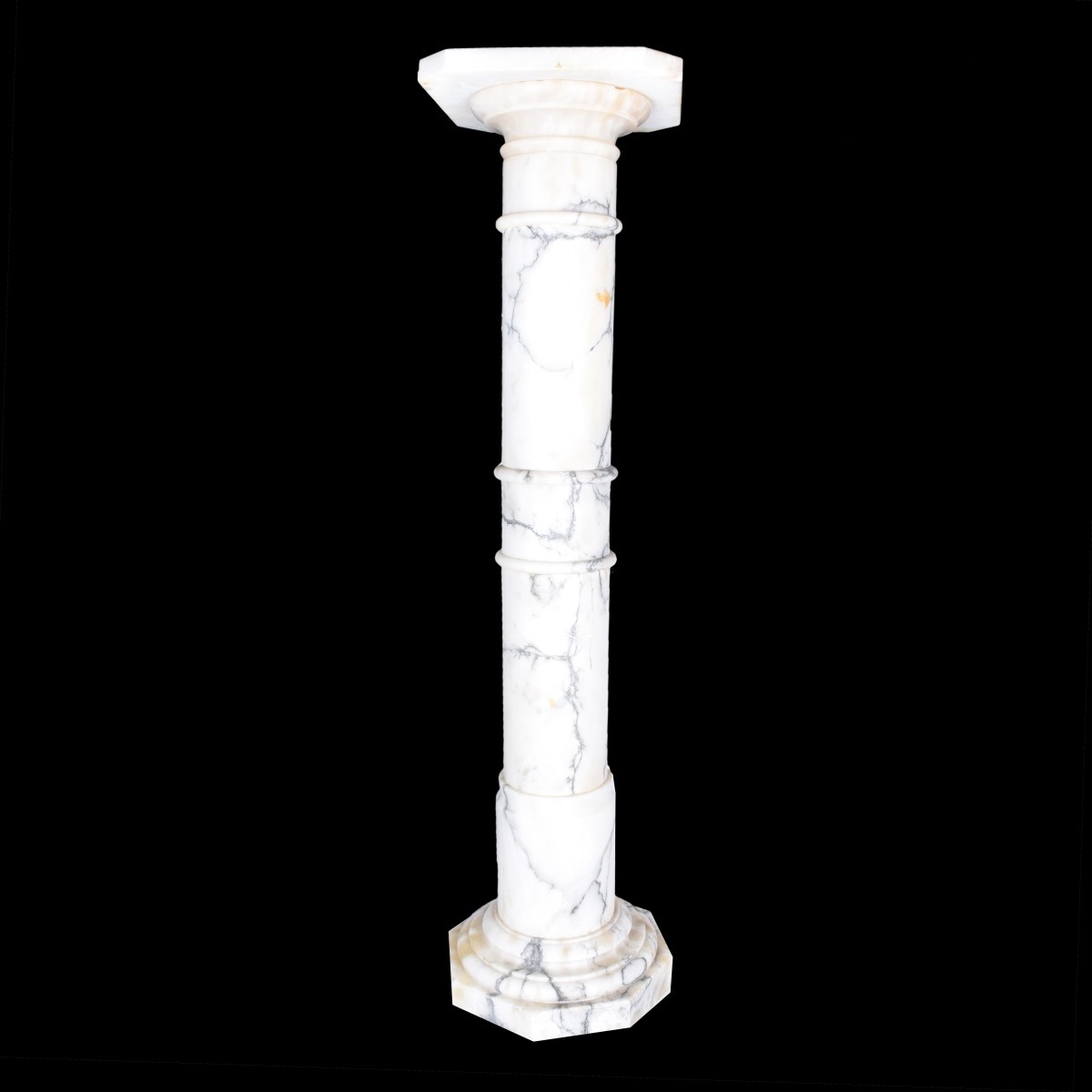 A White Carrara Marble Column Pedestal