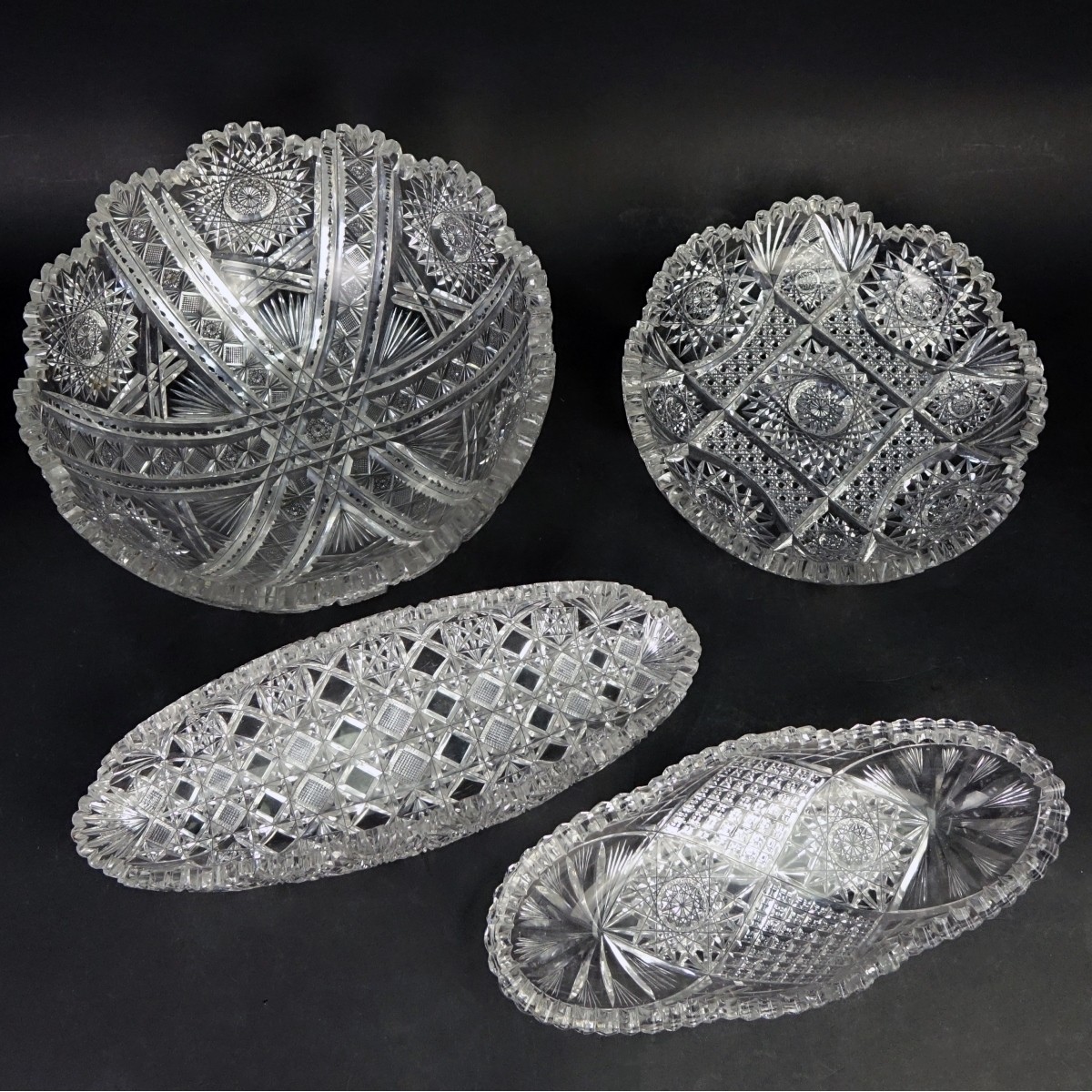 Collection of Four (4) Brilliant Cut Glass Bowls