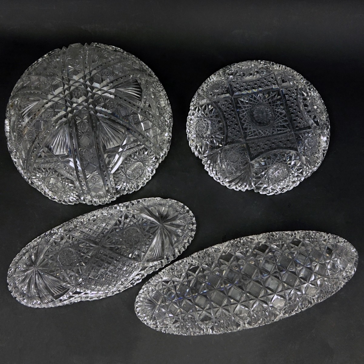Collection of Four (4) Brilliant Cut Glass Bowls