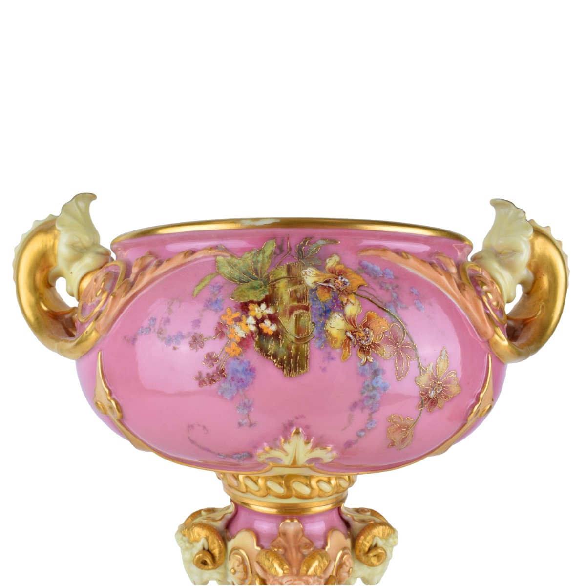 Large Royal Worcester Glazed Porcelain Centerpiece