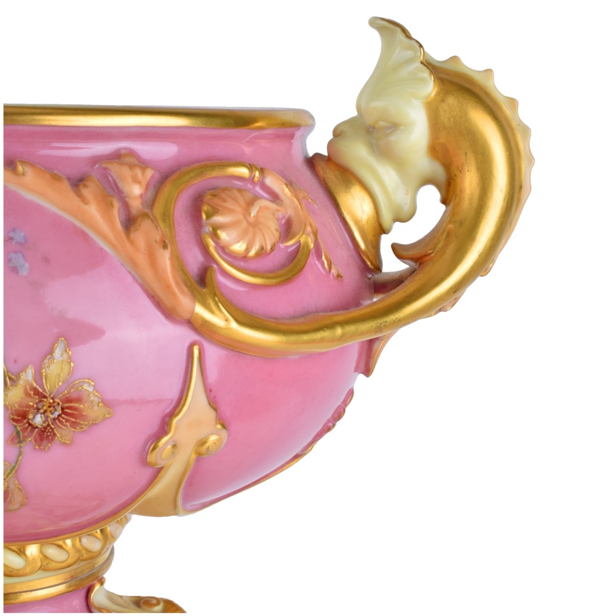 Large Royal Worcester Glazed Porcelain Centerpiece