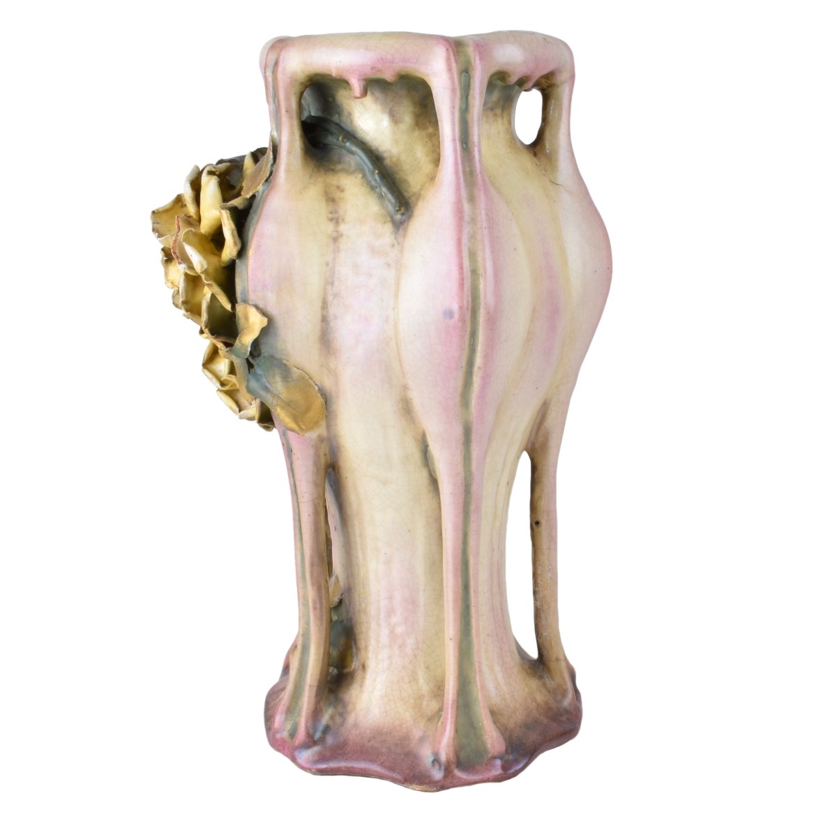 Amphora Edda Pottery Vase with Raised Flowers