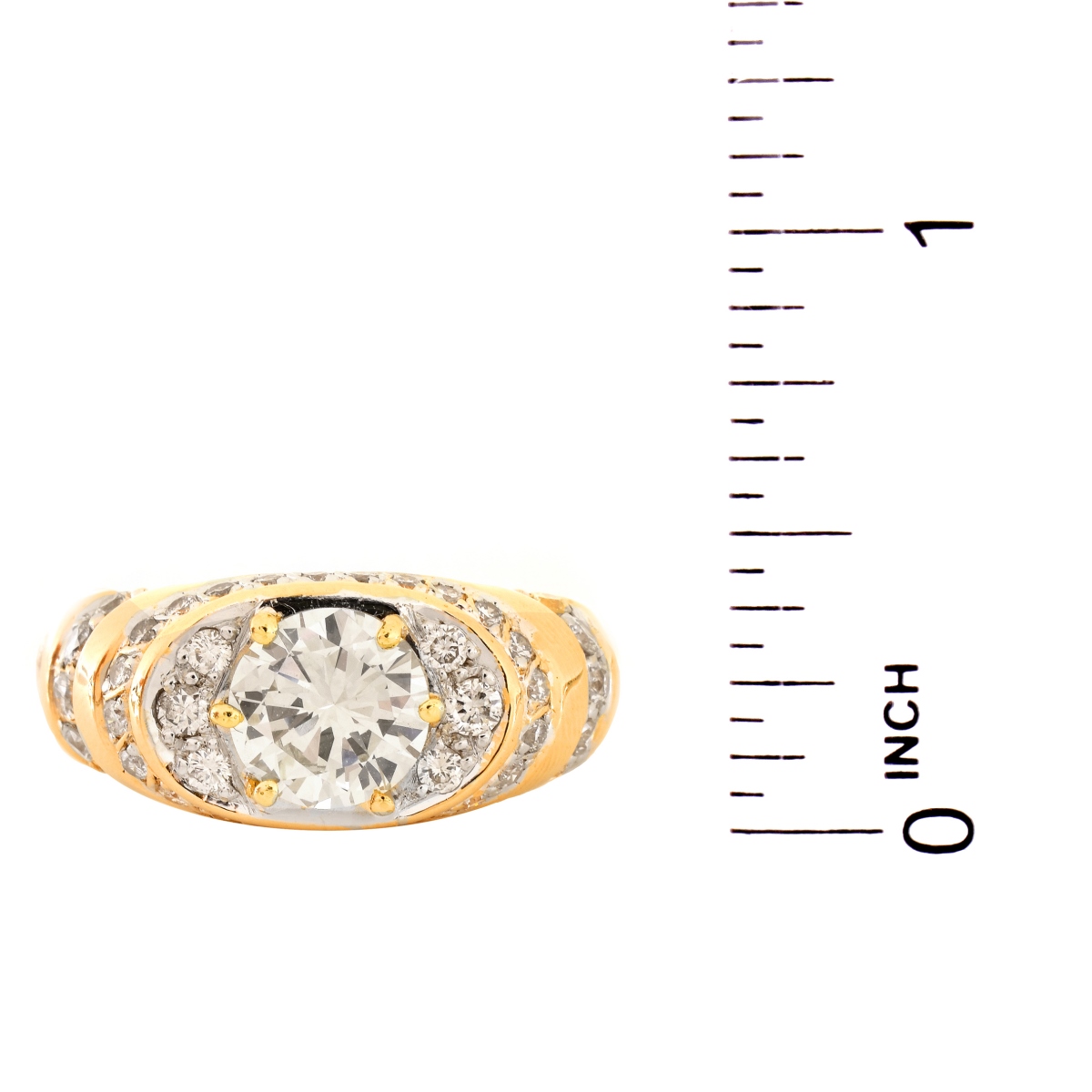 Man's 4.0ct TW Diamond and 14K Gold Ring
