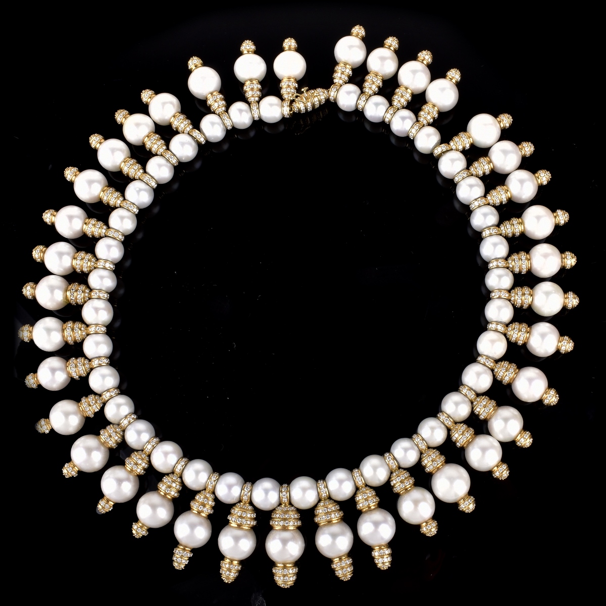 25.0ct TW Diamond, Pearl and 18K Gold Necklace