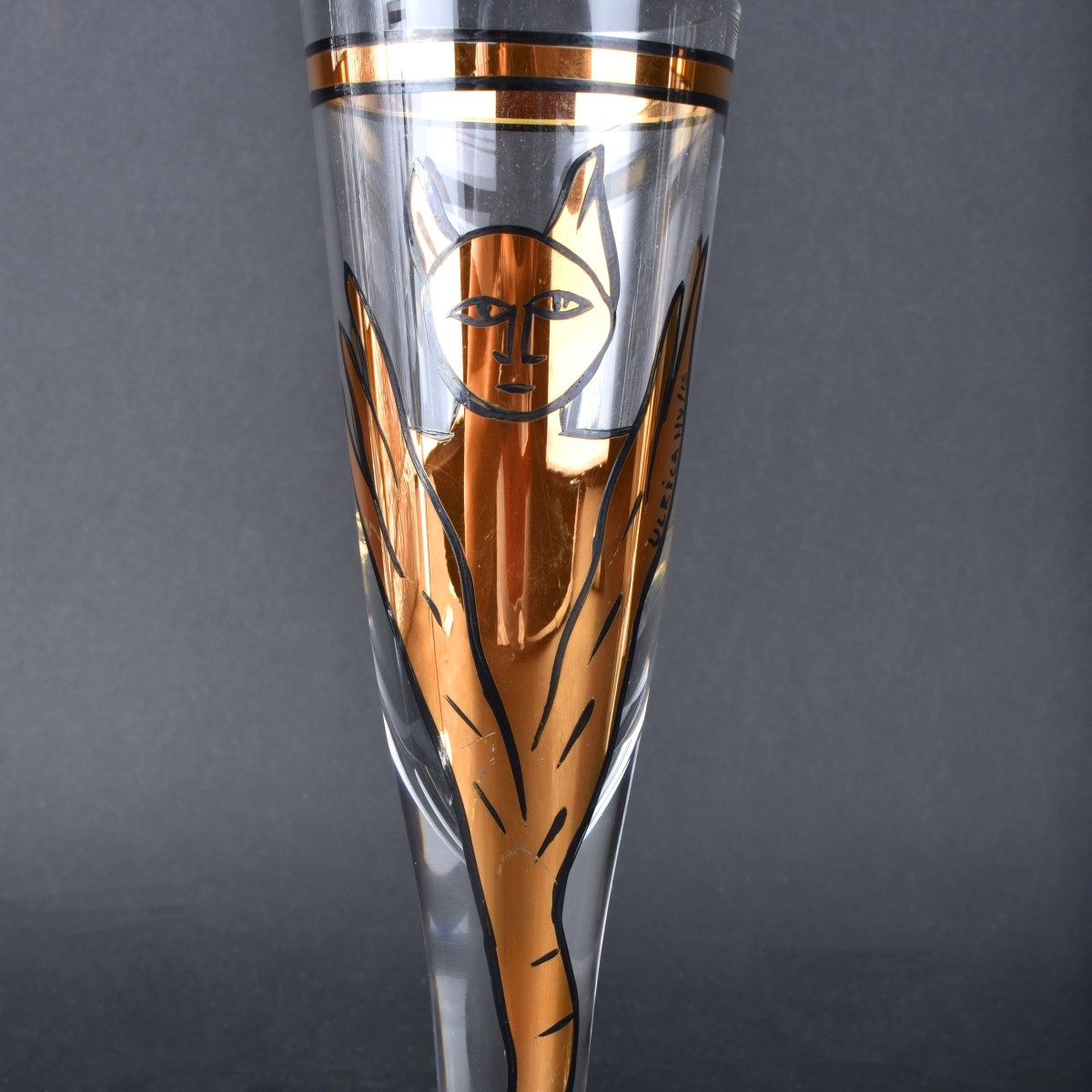 Four (4) Kosta Boda "Goldie" Art Glass Champagne