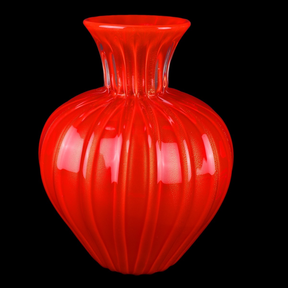 Two (2) Large Murano Italian Art Glass Vases