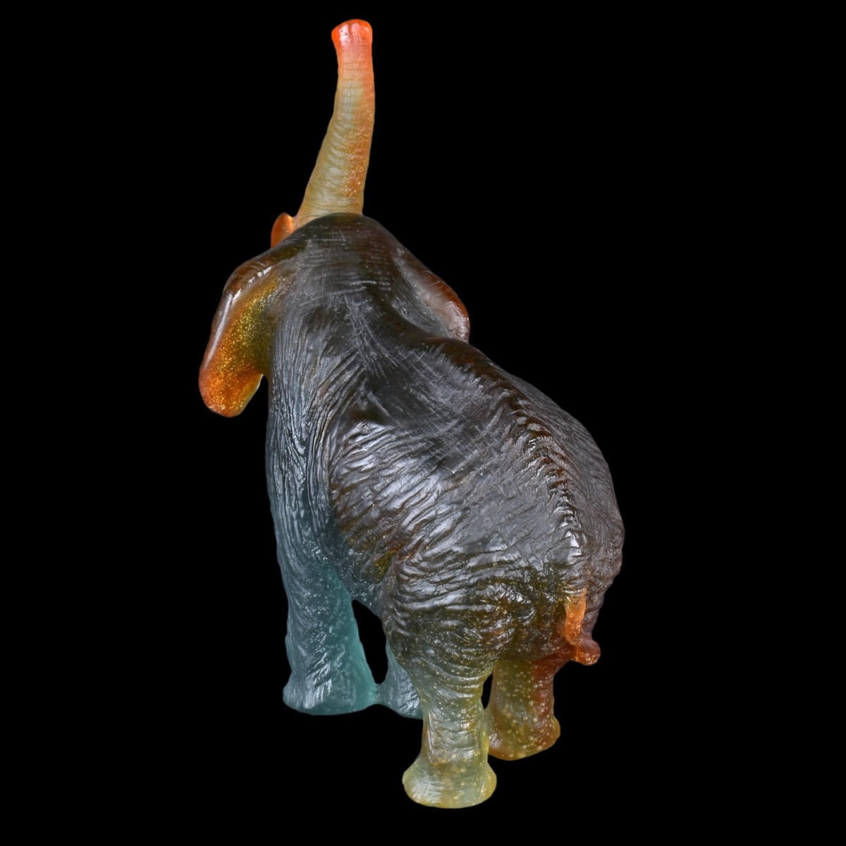 Daum Crystal Elephant Pate de Verre Figurine