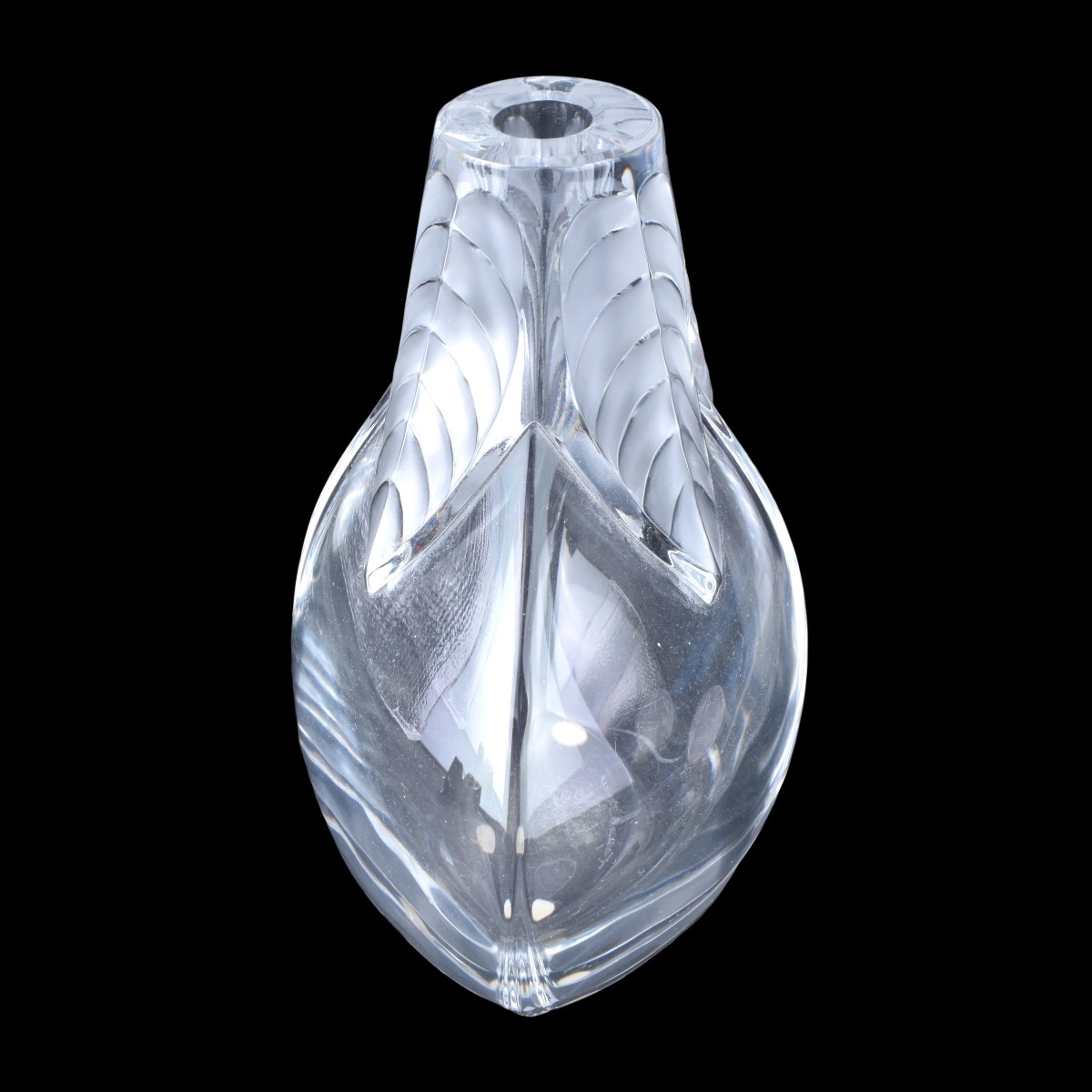 Lalique Crystal Bottle and Lalique Crystal Plaque