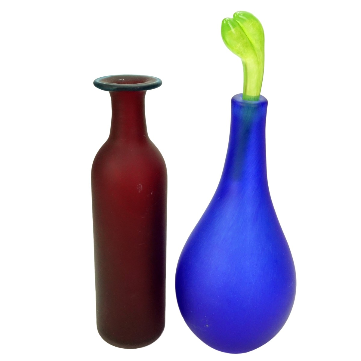 Grouping of Two (2) Art Glass Vases