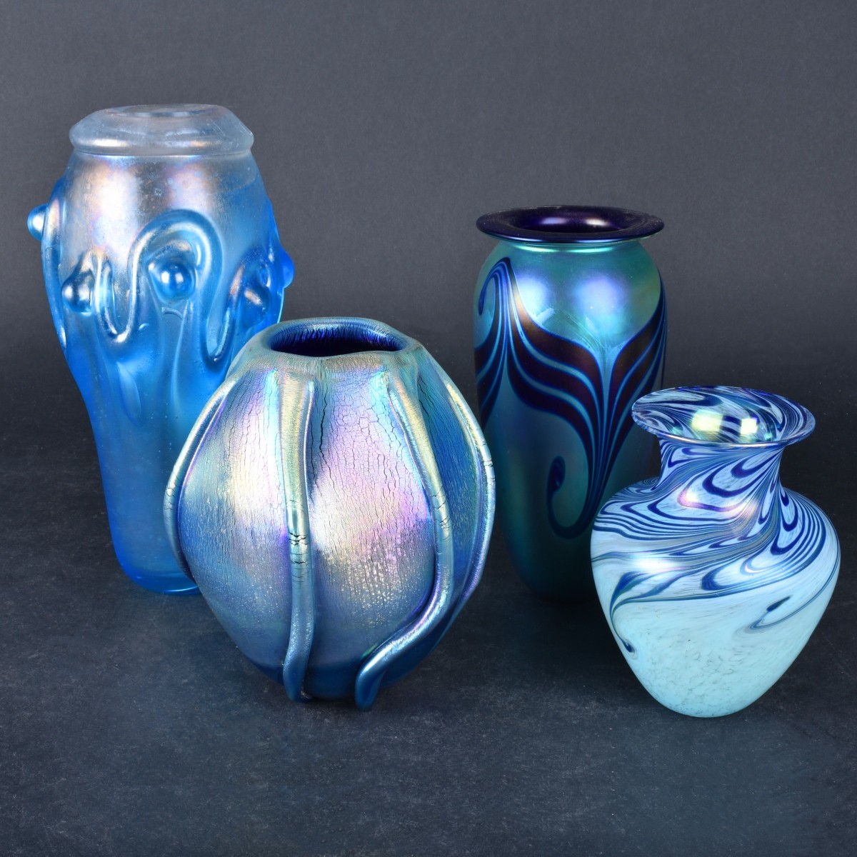 Four (4) Contemporary Art Glass Vases
