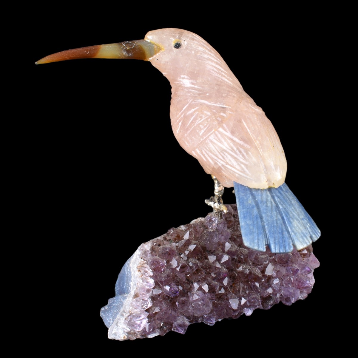 Three (3) Gemstone Bird Sculptures