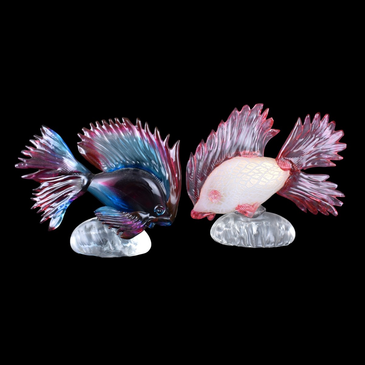 Two (2) Murano Glass Fish Figurines