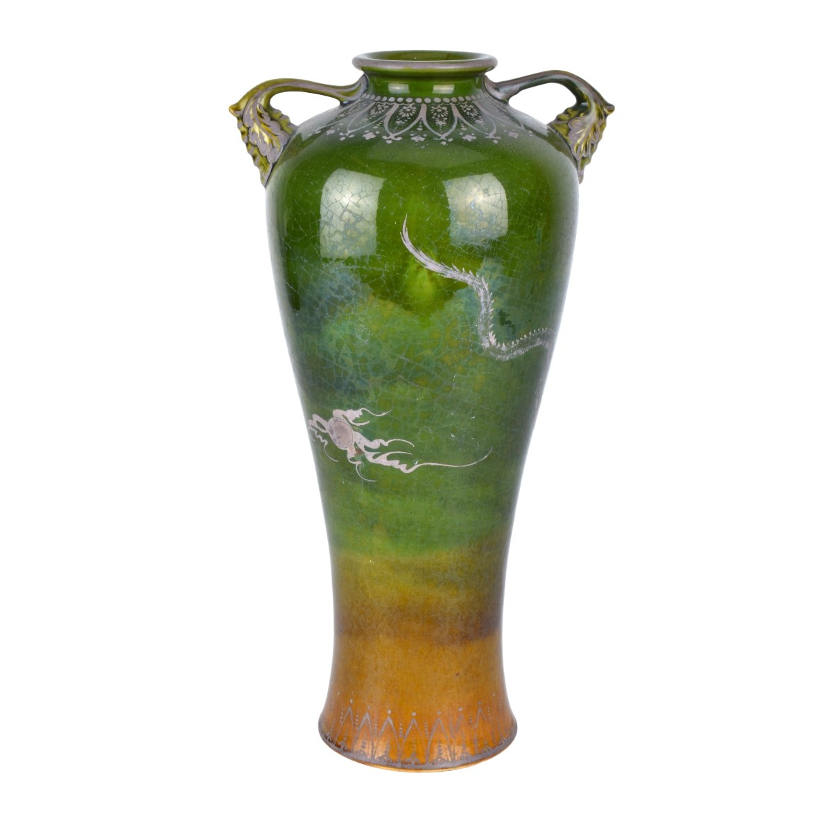 Japanese Pottery Dragon Motif Vase