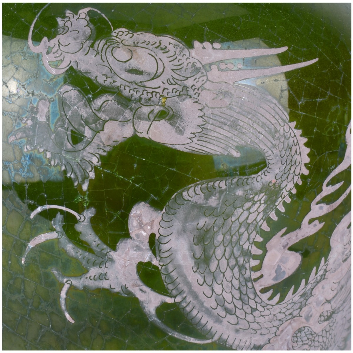 Japanese Pottery Dragon Motif Vase
